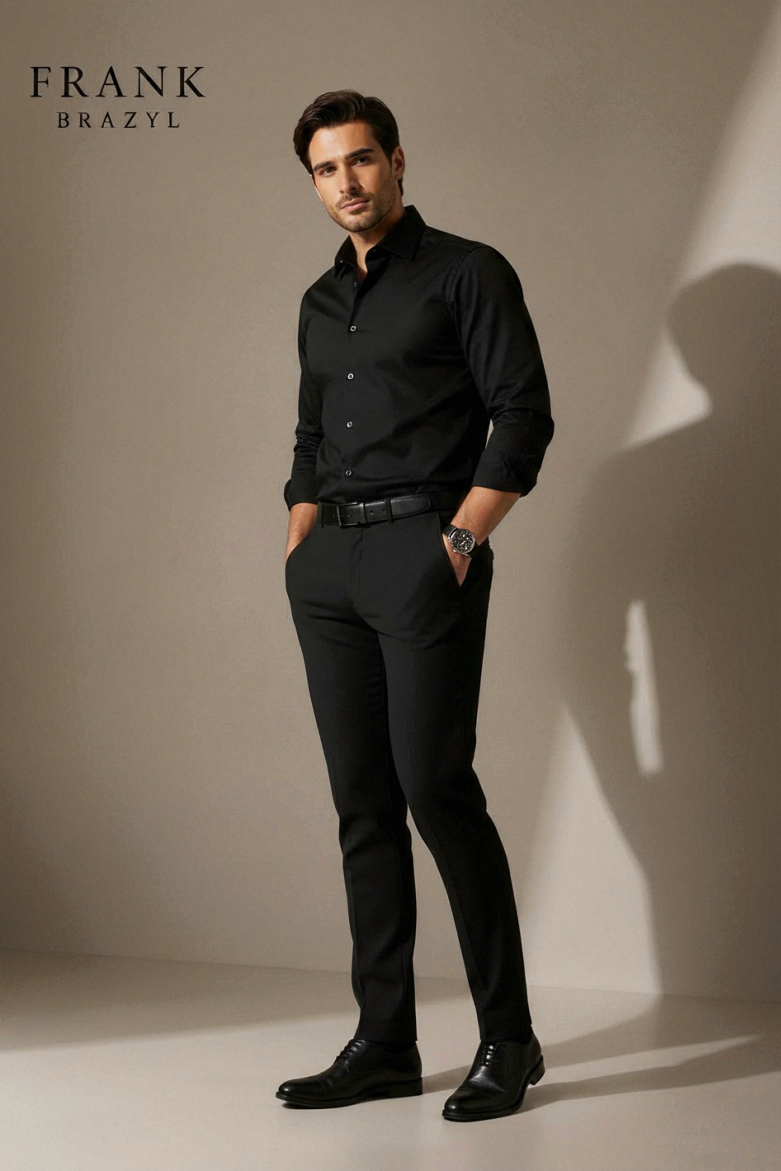 Grey Regular Fit Formal Trousers for Men | Premium Office Pants | Frank Brazyl